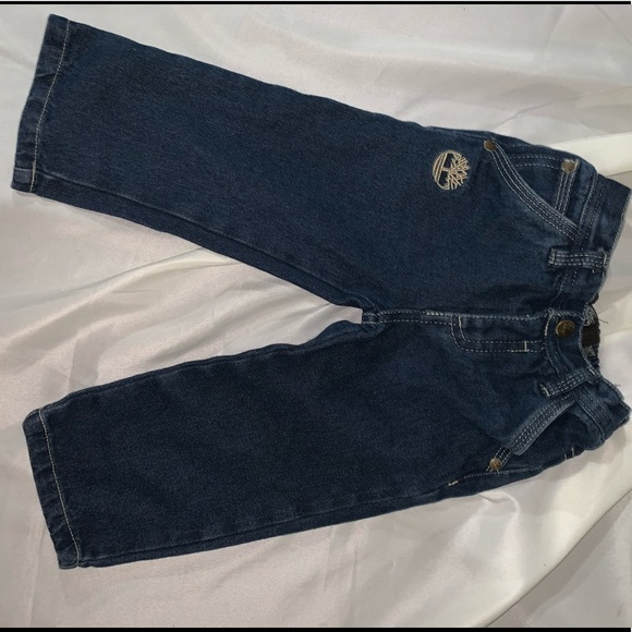 Timberland Brand Boys Jeans Denim Medium Wash Adjustable Waist 100% Cotton 18M - Picture 1 of 4